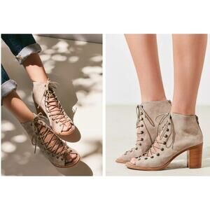 Jeffrey Campbell Taupe Cors Lace Up Heel Women Sz 8.5